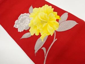 じゅらく製　絽綴れ芍薬模様織出し名古屋帯